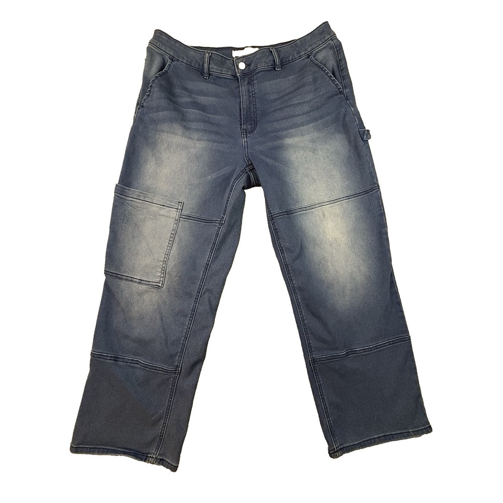 Denim & Co Women's 14 Blue High Rise Stretch Faded Denim Pants SEE DESCRIPTION